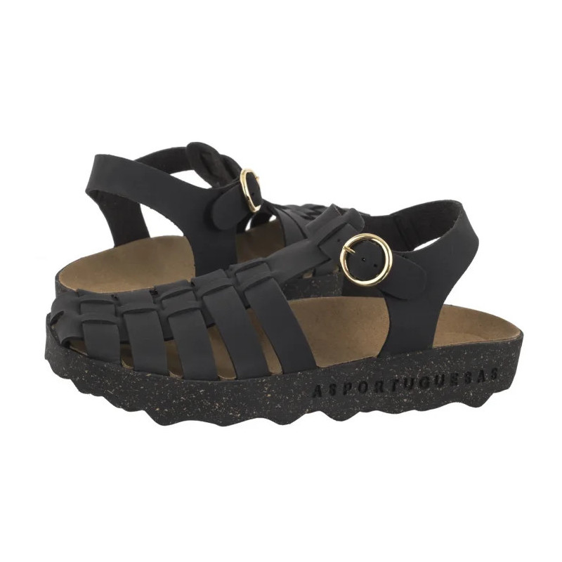 Asportuguesas Calix L Eco Nubu Black P018277000 (AP19-a) sandals