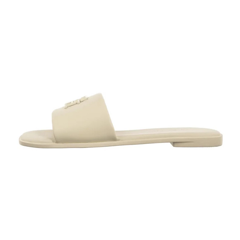Tommy Hilfiger TH Logo Hardware Leather Mule Muslin FW0FW08806 ACJ (TH1320-a) Women's Shoes/Flip Flops