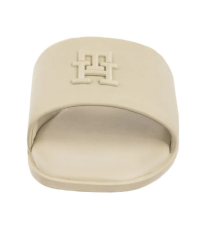 Tommy Hilfiger TH Logo Hardware Leather Mule Muslin FW0FW08806 ACJ (TH1320-a) Women's Shoes/Flip Flops