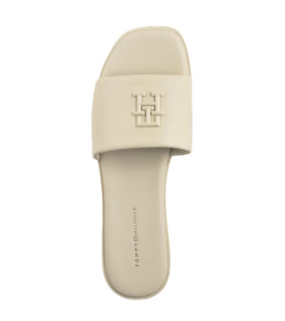 Tommy Hilfiger TH Logo Hardware Leather Mule Muslin FW0FW08806 ACJ (TH1320-a) Women's Shoes/Flip Flops