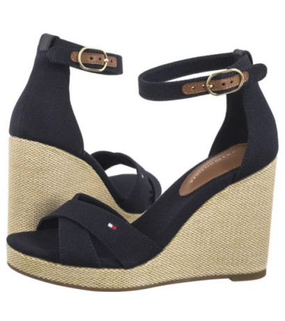 Tommy Hilfiger Flag High Wedge Espad Crisscross Space Blue FW0FW08661 DW6 (TH1329-a) shoes