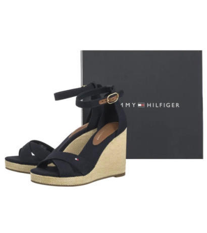 Tommy Hilfiger Flag High Wedge Espad Crisscross Space Blue FW0FW08661 DW6 (TH1329-a) shoes