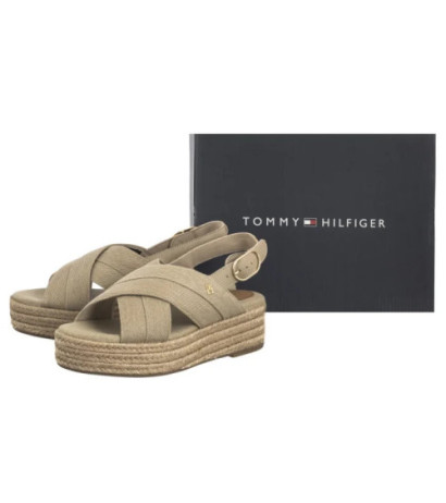 Tommy Hilfiger Denim Espadrille Platform Sandal Horseradish FW0FW08669 ACC (TH1333-a) shoes