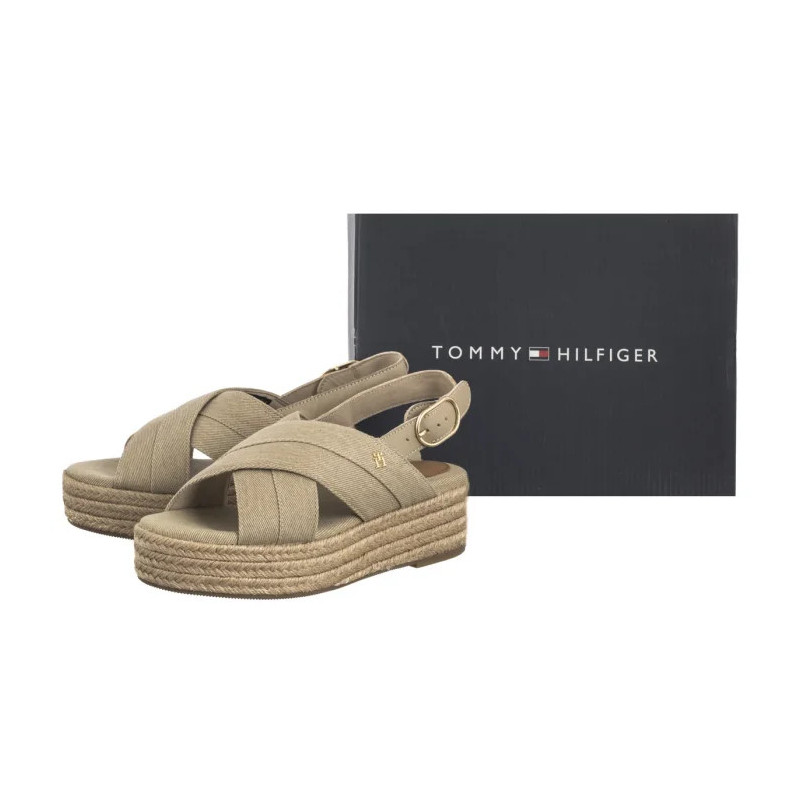 Tommy Hilfiger Denim Espadrille Platform Sandal Horseradish FW0FW08669 ACC (TH1333-a) shoes