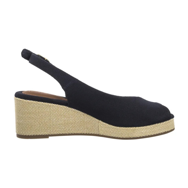 Tommy Hilfiger Flag Mid Wedge Espad Slingback Space Blue FW0FW08595 DW6 (TH1328-b) shoes