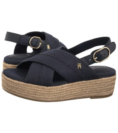 Tommy Hilfiger Denim Espadrille Platform Sandal Space Blue FW0FW08669 DW6 (TH1333-b) shoes