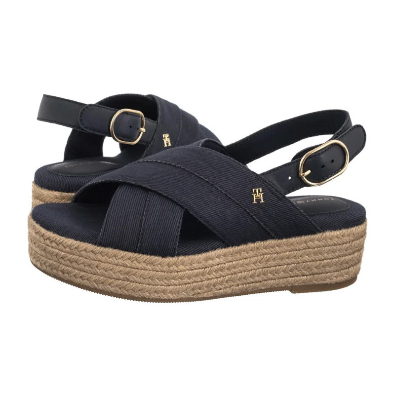 Tommy Hilfiger Denim Espadrille Platform Sandal Space Blue FW0FW08669 DW6 (TH1333-b) shoes