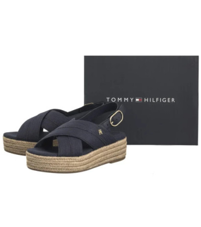 Tommy Hilfiger Denim Espadrille Platform Sandal Space Blue FW0FW08669 DW6 (TH1333-b) shoes