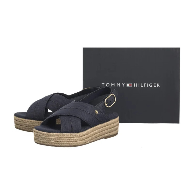 Tommy Hilfiger Denim Espadrille Platform Sandal Space Blue FW0FW08669 DW6 (TH1333-b) shoes