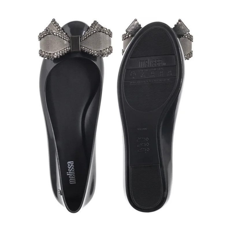 Melissa Sweet Love VIII AD 33885 AO323 Black/Metallic Dark Grey (ML348-b) ballerinas