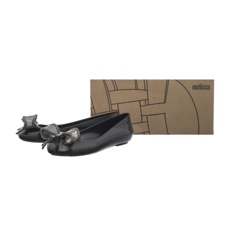Melissa Sweet Love VIII AD 33885 AO323 Black/Metallic Dark Grey (ML348-b) ballerinas