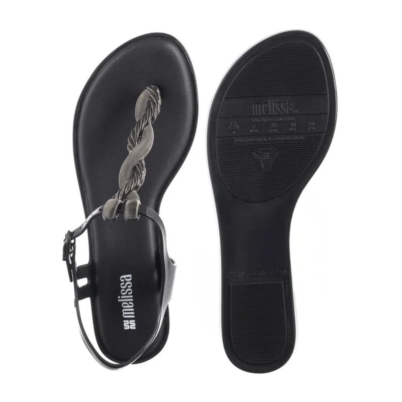 Melissa Solar Twist AD 36042/BF295 Black/Silver (ML351-b) flip flops