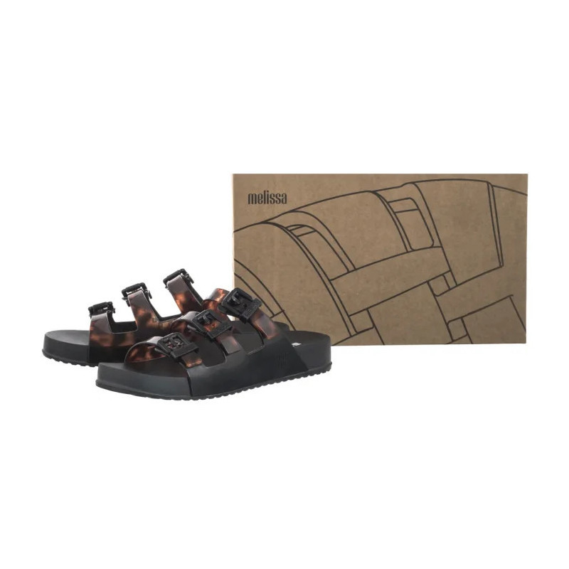 Melissa Cozy Stripes AD 35943/BC962 Black/Clear Tortoise (ML360-b) Women's Shoes/Flip Flops