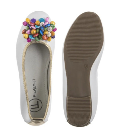 Filippo Białe DP6159/25 WH (FO155-a) ballerinas