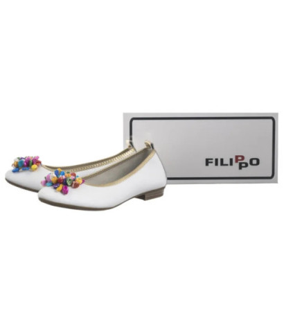 Filippo Białe DP6159/25 WH (FO155-a) ballerinas