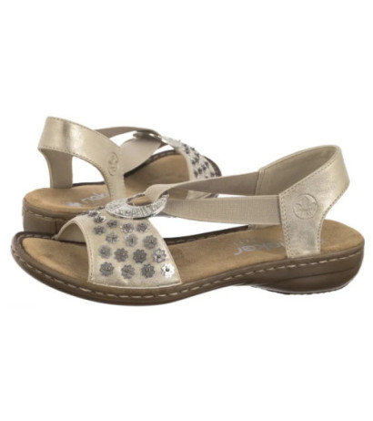 Rieker Platynowe 608B5-90 Metallic (RI260-a) sandals