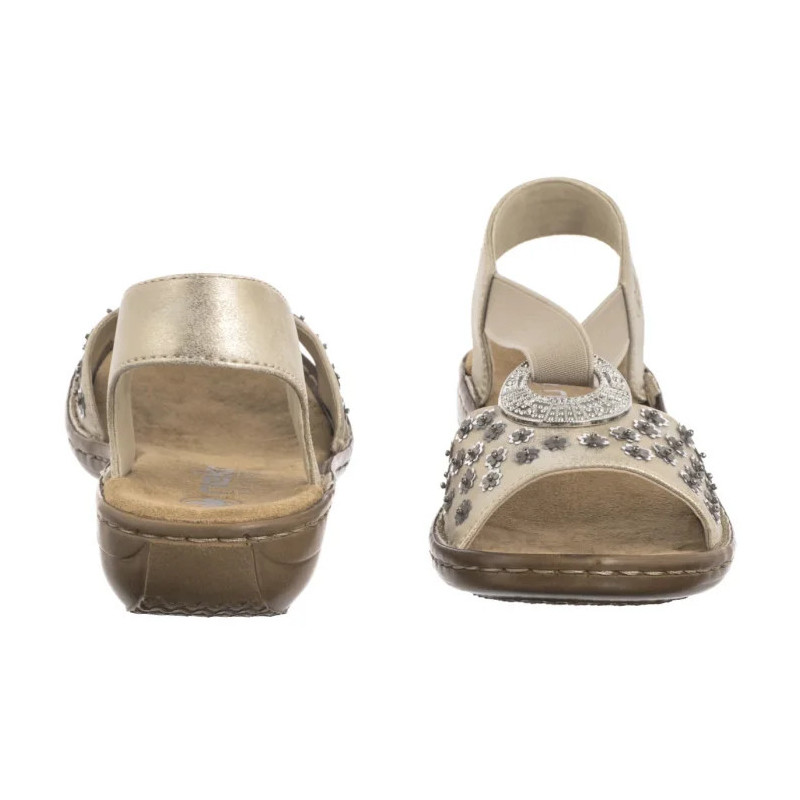 Rieker Platynowe 608B5-90 Metallic (RI260-a) sandals
