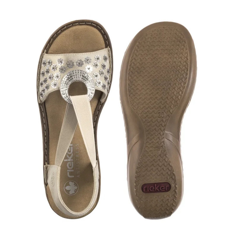 Rieker Platynowe 608B5-90 Metallic (RI260-a) sandals