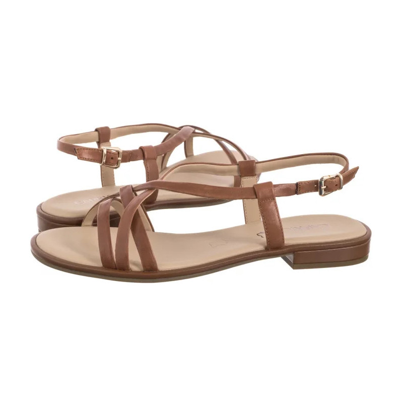 Caprice Brązowe 9-28100-44 303 Cognac Nappa (CP438-b) sandals