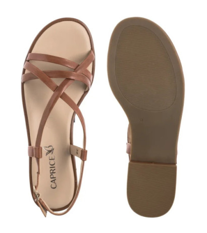 Caprice Brązowe 9-28100-44 303 Cognac Nappa (CP438-b) sandals