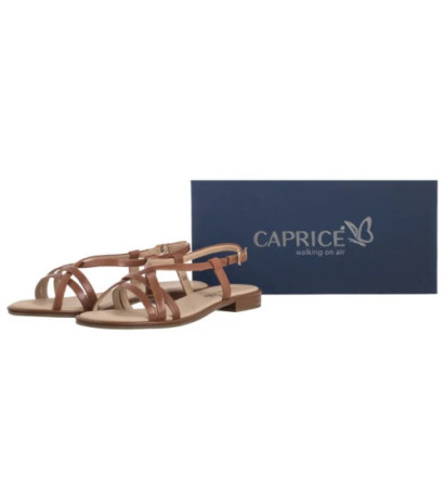 Caprice Brązowe 9-28100-44 303 Cognac Nappa (CP438-b) sandals