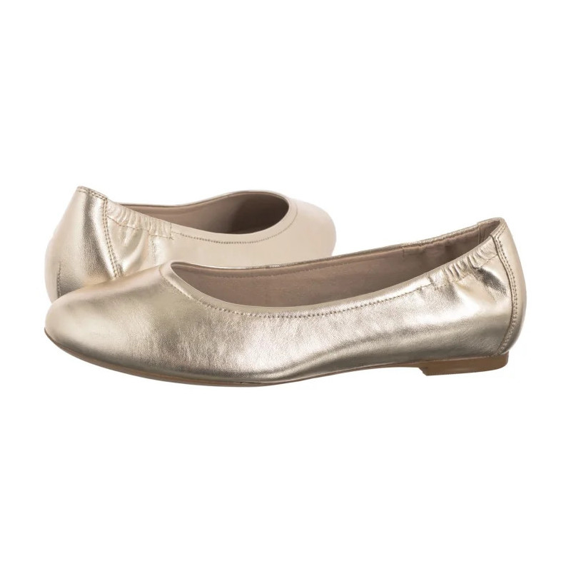 Caprice Złote 9-22111-44 978 Lt.Gold Metal (CP440-a) ballerinas