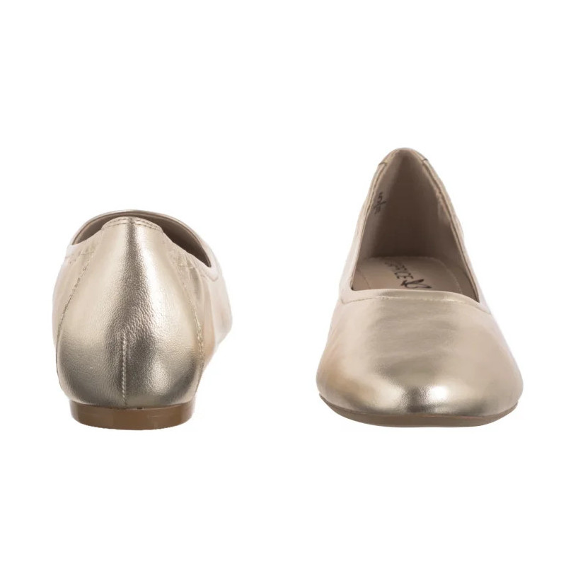 Caprice Złote 9-22111-44 978 Lt.Gold Metal (CP440-a) ballerinas