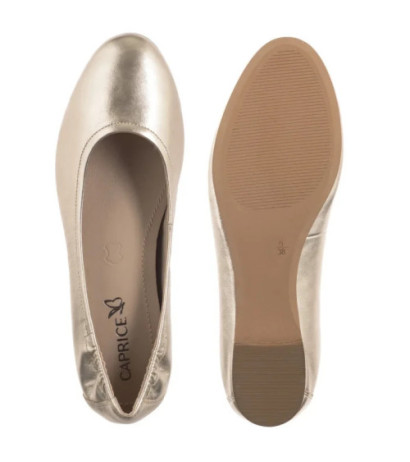 Caprice Złote 9-22111-44 978 Lt.Gold Metal (CP440-a) ballerinas
