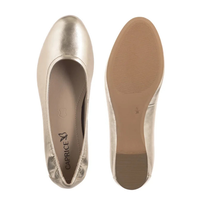 Caprice Złote 9-22111-44 978 Lt.Gold Metal (CP440-a) ballerinas