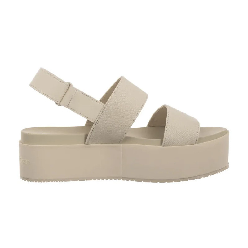 Calvin Klein Flatform Sandal Sling In Triple Turtle Dove YW0YW01788 AEO (CK652-a) shoes