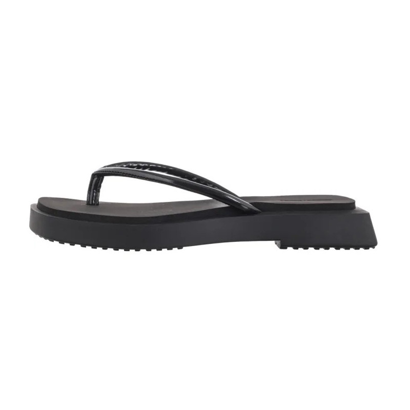Calvin Klein Sq Low Wedge Sandal Stitch Triple Black YW0YW01716 0GJ (CK653-a) flip flops