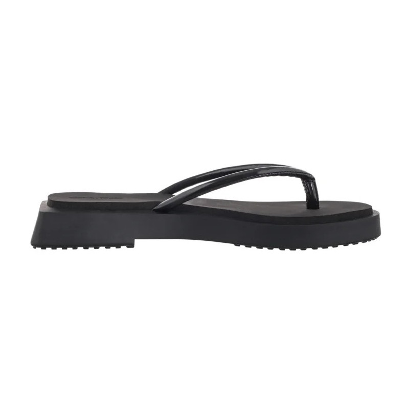 Calvin Klein Sq Low Wedge Sandal Stitch Triple Black YW0YW01716 0GJ (CK653-a) flip flops