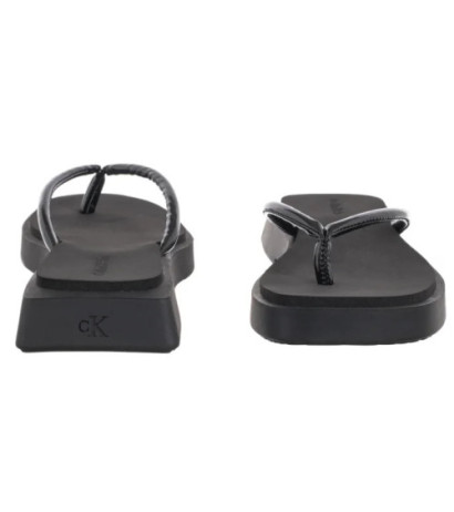 Calvin Klein Sq Low Wedge Sandal Stitch Triple Black YW0YW01716 0GJ (CK653-a) flip flops