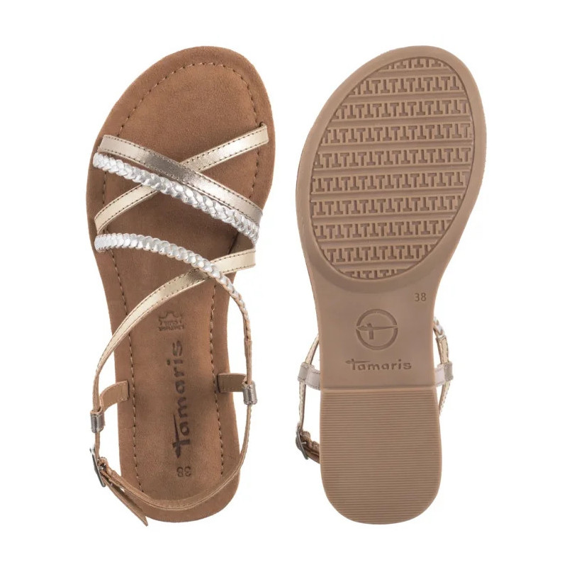 Tamaris Złote/Srebrne 1-28139-44 116 Chapagne Comb (TM545-a) sandals