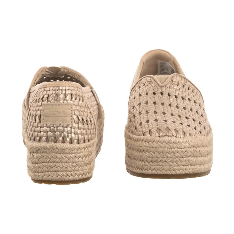 Toms Valencia Champagne Metallic Basket Weave 10021921 (TS52-a) shoes
