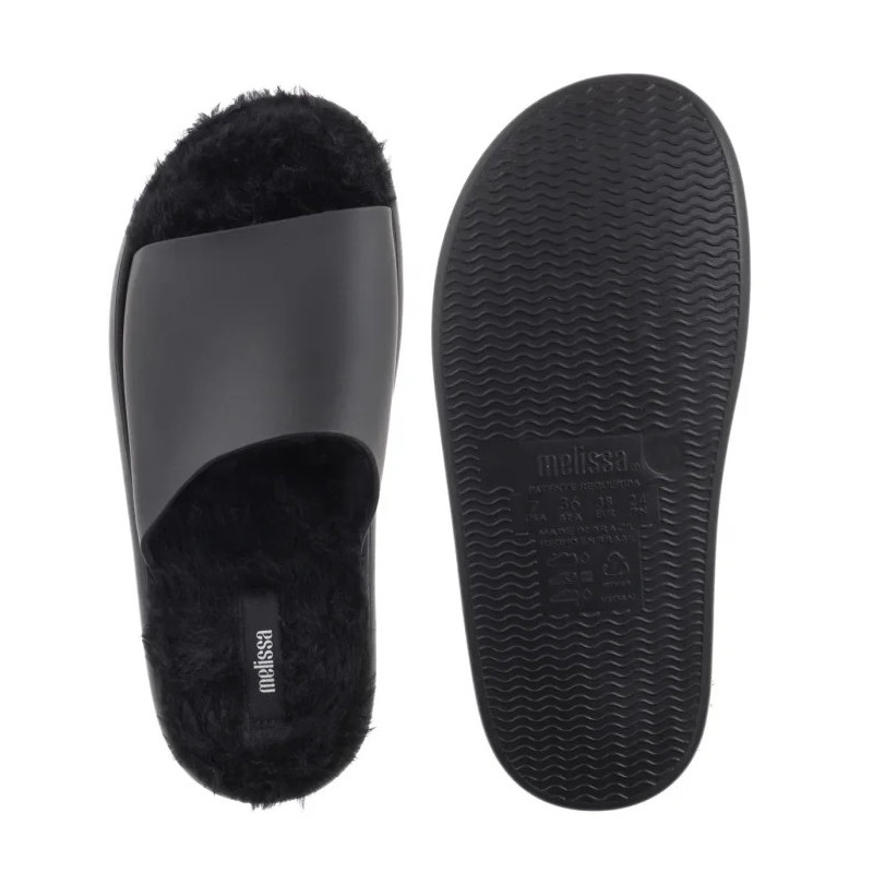 Melissa Fluffy Slide AD 33309/50522 Black (ML370-a) Women's Shoes/Flip Flops
