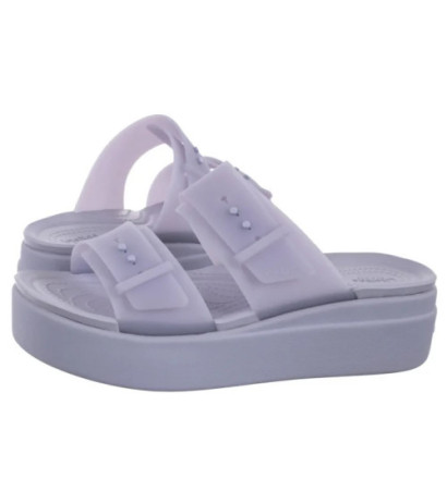 Crocs Brooklyn Buckle Frosted Low Wedge Purple Moon 210980-5BR (CR368-a) shoes