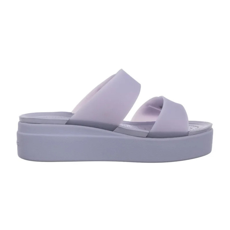 Crocs Brooklyn Buckle Frosted Low Wedge Purple Moon 210980-5BR (CR368-a) shoes