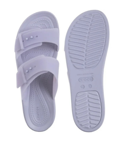 Crocs Brooklyn Buckle Frosted Low Wedge Purple Moon 210980-5BR (CR368-a) shoes