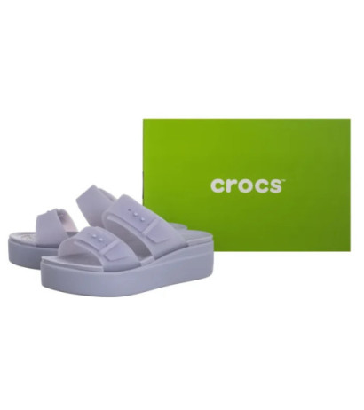 Crocs Brooklyn Buckle Frosted Low Wedge Purple Moon 210980-5BR (CR368-a) shoes