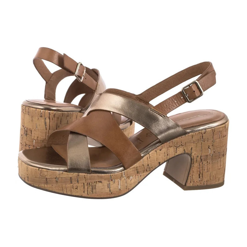 Tamaris Brązowe 1-28312-44 392 Cognac Comb  (TM550-a) shoes