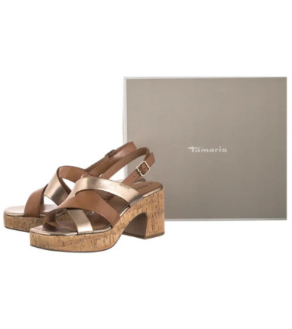 Tamaris Brązowe 1-28312-44 392 Cognac Comb  (TM550-a) shoes