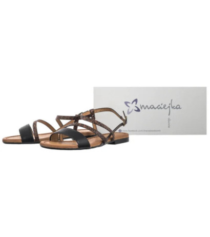 Maciejka Czarne/Panterka 06966-01/00-1 (MA1391-a) sandals