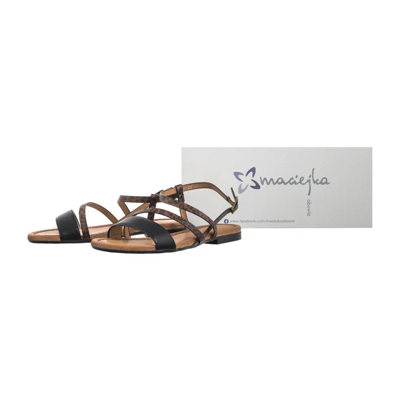 Maciejka Czarne/Panterka 06966-01/00-1 (MA1391-a) sandals