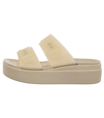 Crocs Brooklyn Buckle Frosted Low Wedge Sandstone 210980-0LH (CR368-b) shoes
