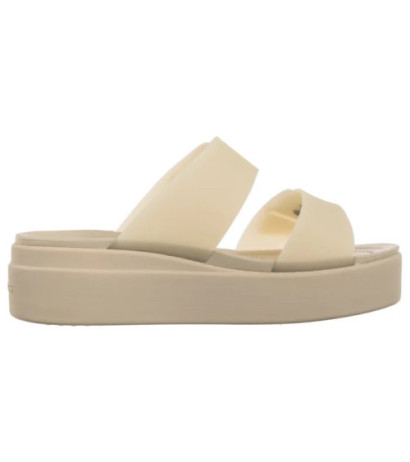 Crocs Brooklyn Buckle Frosted Low Wedge Sandstone 210980-0LH (CR368-b) shoes