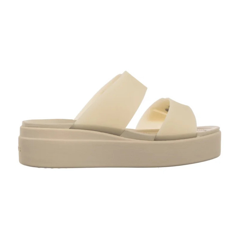 Crocs Brooklyn Buckle Frosted Low Wedge Sandstone 210980-0LH (CR368-b) shoes
