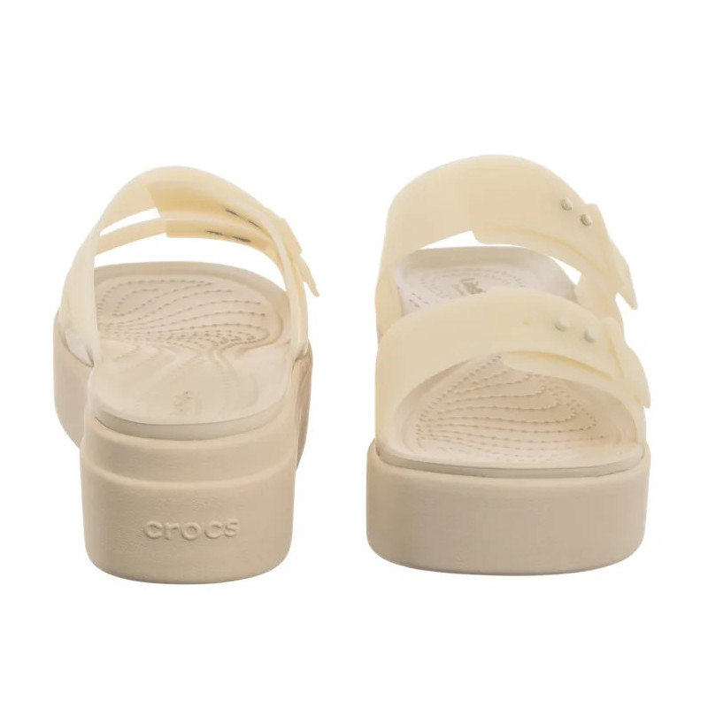 Crocs Brooklyn Buckle Frosted Low Wedge Sandstone 210980-0LH (CR368-b) shoes