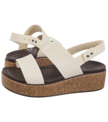 Crocs Brooklyn Cork Low Wedge Chalk 211144-0WV (CR370-b) shoes
