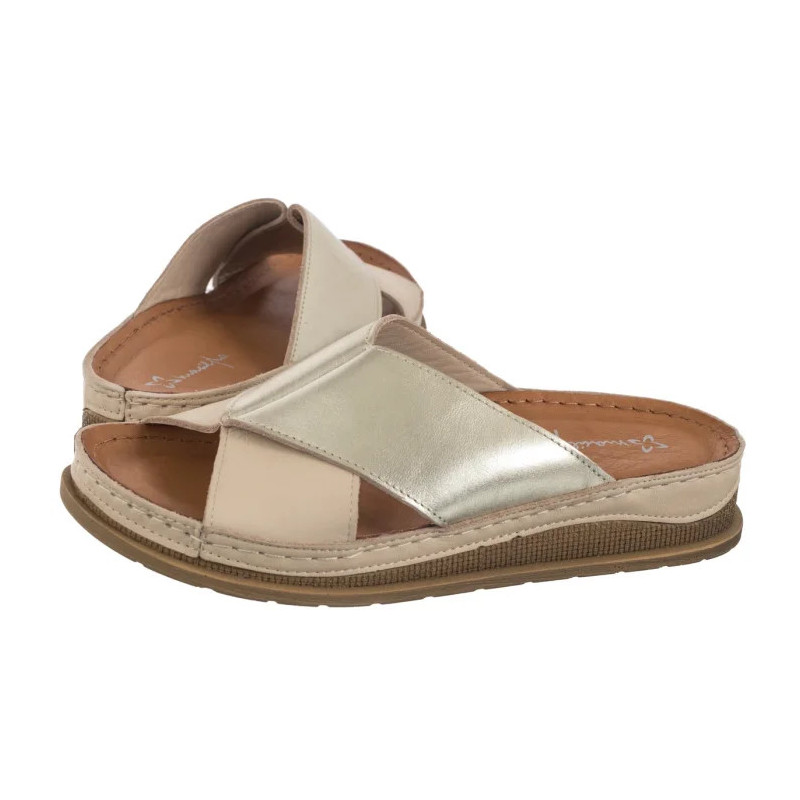 Maciejka Beżowe/Złote L4986-37/00-0 (MA1395-a) Women's Shoes/Flip Flops